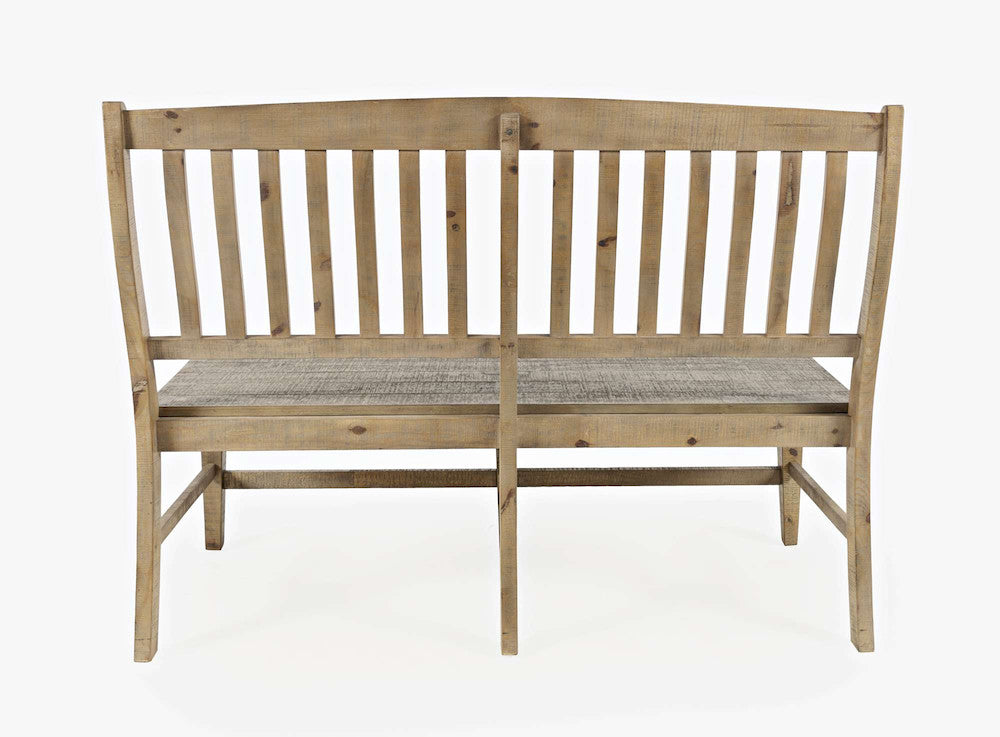 Jofran - Carlyle Crossing Solid Pine Slatback Dining Bench - Distressed Light Brown - 1921-54KD view 4
