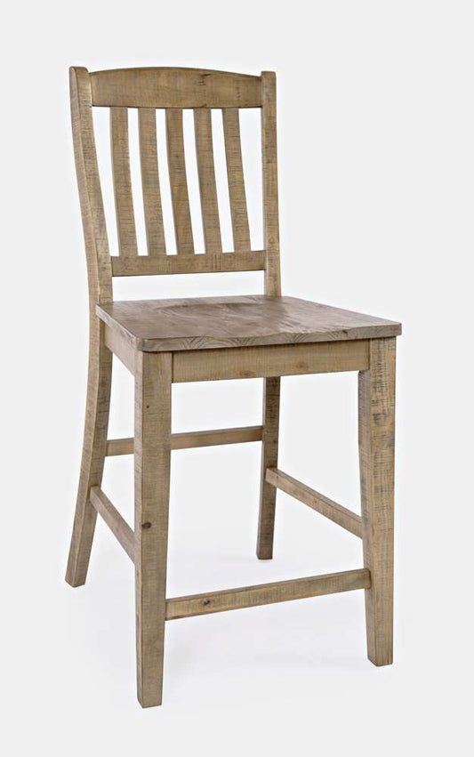 Jofran - Carlyle Crossing Solid Pine Slatback Stool (Set of 2) - Distressed Light Brown - 1921-BS420KD veiw 1