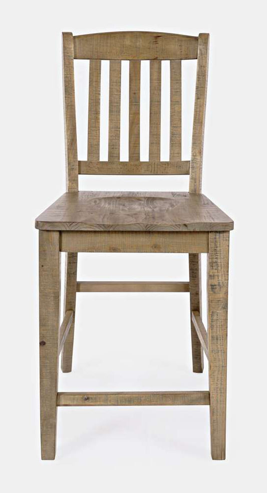 Jofran - Carlyle Crossing Solid Pine Slatback Stool (Set of 2) - Distressed Light Brown - 1921-BS420KD veiw 2