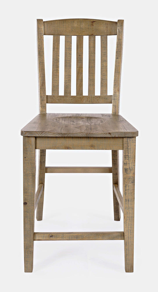 Jofran - Carlyle Crossing Solid Pine Slatback Stool (Set of 2) - Distressed Light Brown - 1921-BS420KD view 1