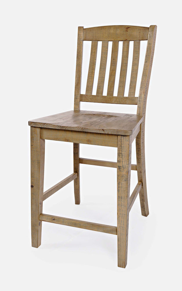 Jofran - Carlyle Crossing Solid Pine Slatback Stool (Set of 2) - Distressed Light Brown - 1921-BS420KD view 3