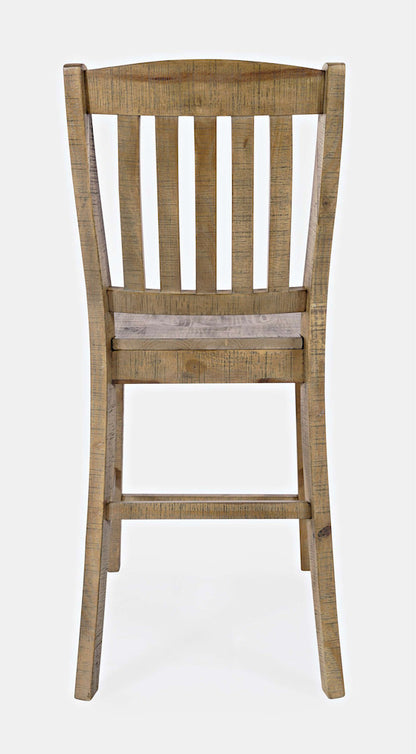 Jofran - Carlyle Crossing Solid Pine Slatback Stool (Set of 2) - Distressed Light Brown - 1921-BS420KD view 4
