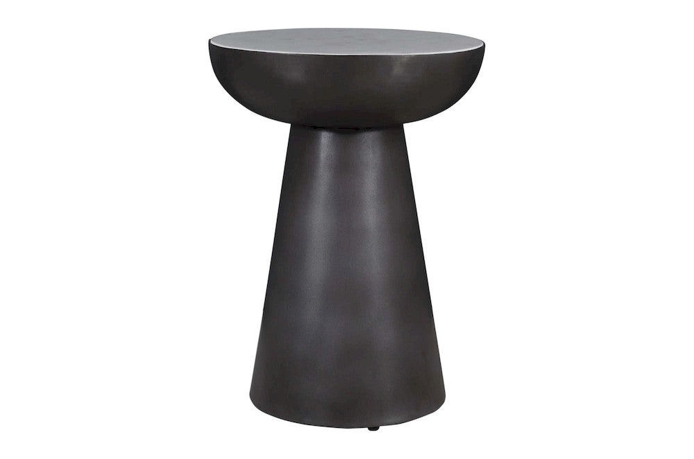 Jofran - Circularity Modern Luxury Marble and Iron 15in Round Pedestal Chairside End Table, White and Gunmetal - 2220-7 view 1