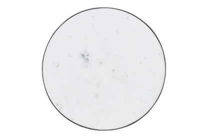 Jofran - Circularity Modern Luxury Marble and Iron 15in Round Pedestal Chairside End Table, White and Gunmetal - 2220-7 view 10