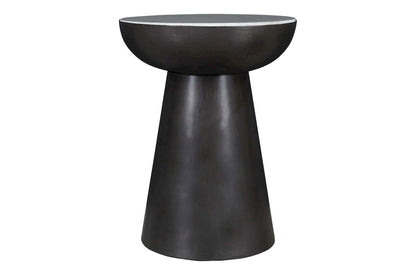 Jofran - Circularity Modern Luxury Marble and Iron 18in Round Pedestal End Table, White and Gunmetal - 2220-3 view 1