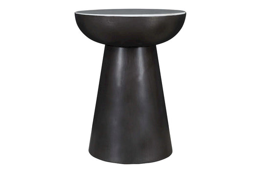 Jofran - Circularity Modern Luxury Marble and Iron 18in Round Pedestal End Table, White and Gunmetal - 2220-3 view 1
