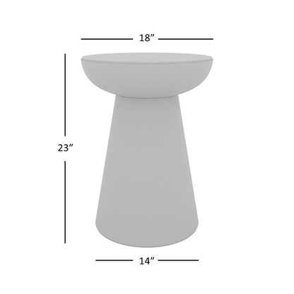 Jofran - Circularity Modern Luxury Marble and Iron 18in Round Pedestal End Table, White and Gunmetal - 2220-3 view 8