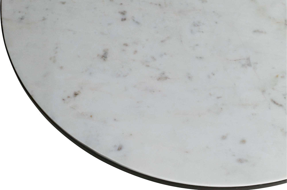 Jofran - Circularity Modern Luxury Marble and Iron 35in Round Pedestal Coffee Table, White and Gunmetal - 2220-2 view 5