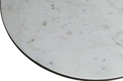 Jofran - Circularity Modern Luxury Marble and Iron 35in Round Pedestal Coffee Table, White and Gunmetal - 2220-2 view 5
