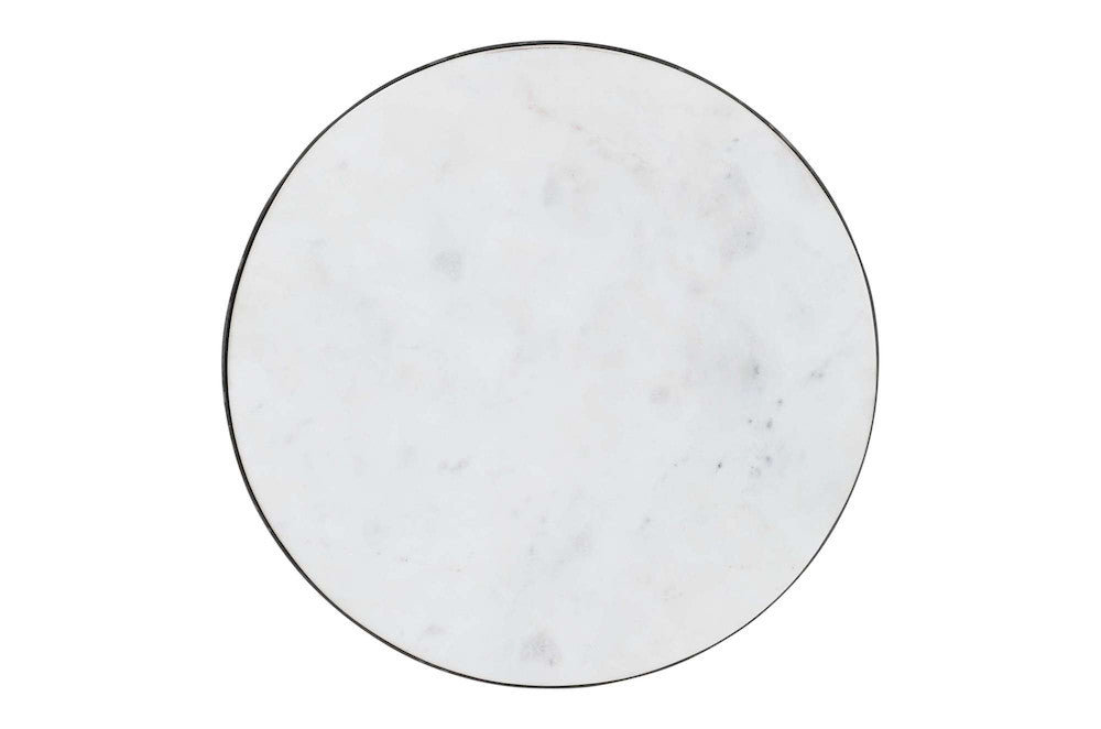 Jofran - Circularity Modern Luxury Marble and Iron 35in Round Pedestal Coffee Table, White and Gunmetal - 2220-2 view 7