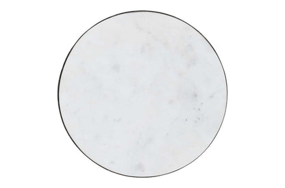 Jofran - Circularity Modern Luxury Marble and Iron 35in Round Pedestal Coffee Table, White and Gunmetal - 2220-2 view 7