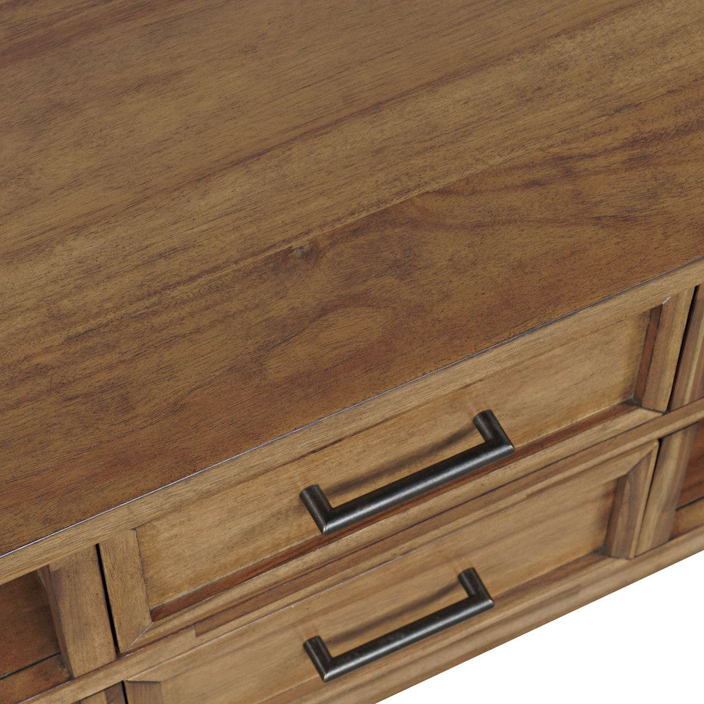 Jofran - Claremont 48in Transitional Rustic Wood Coffee Table with Wheels - 2400-5 view 5
