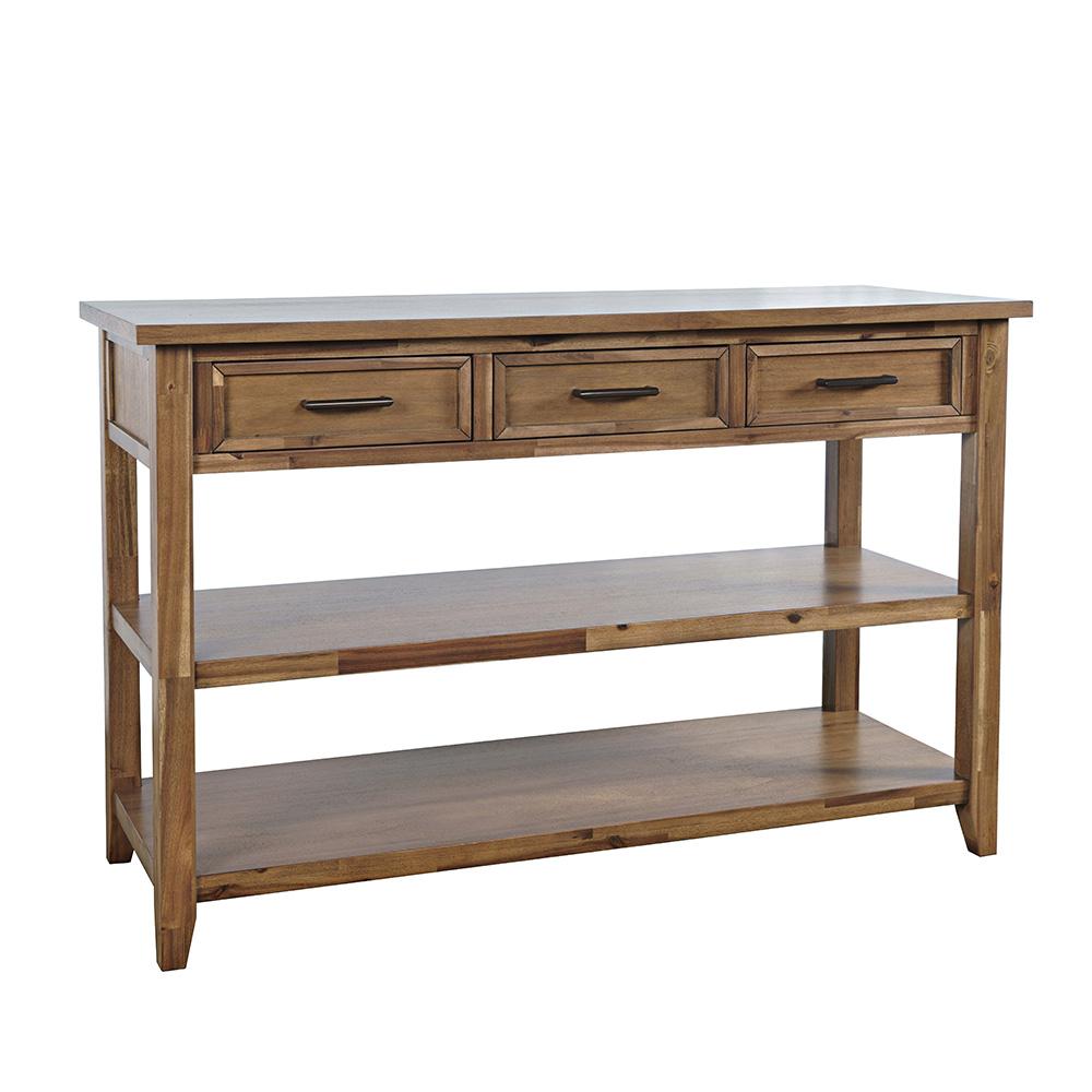 Jofran - Claremont 50in Transitional Rustic Wood Sofa Console Table with Storage - 2400-4 veiw 2