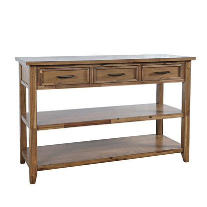 Jofran - Claremont 50in Transitional Rustic Wood Sofa Console Table with Storage - 2400-4 veiw 2
