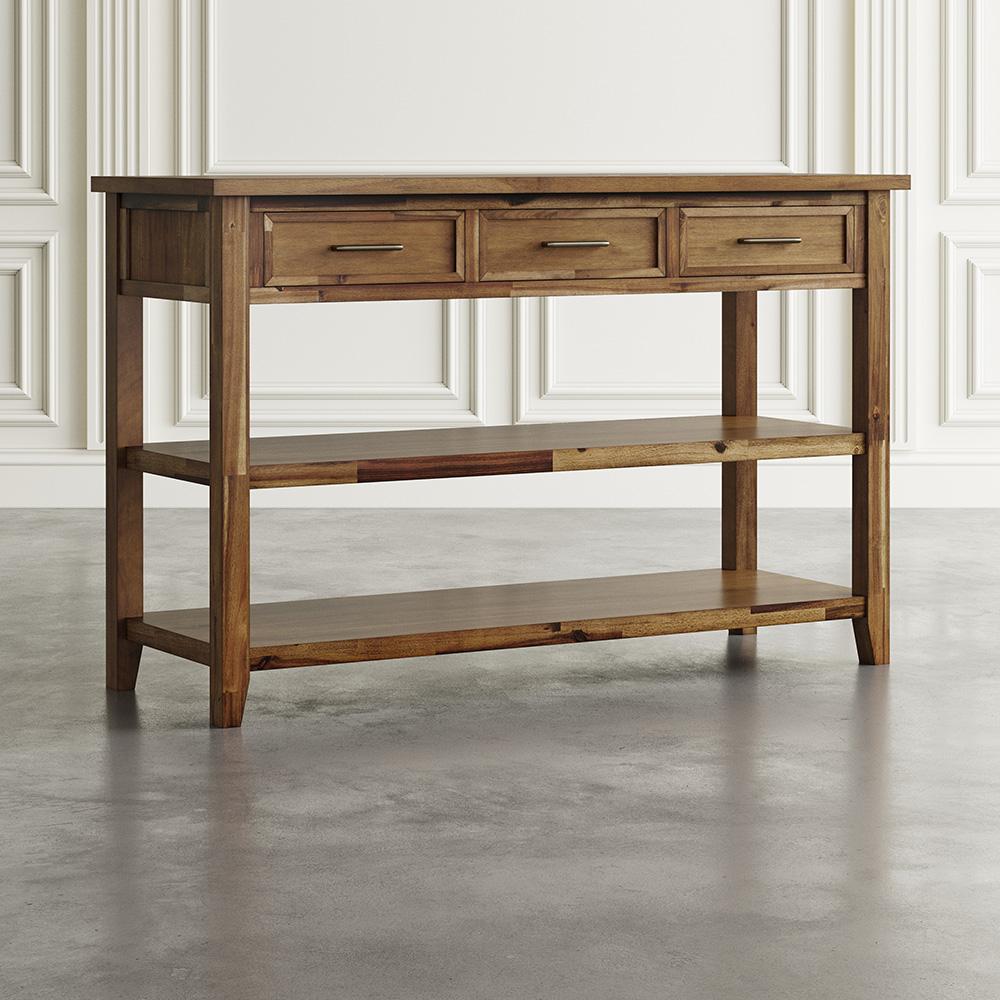 Jofran - Claremont 50in Transitional Rustic Wood Sofa Console Table with Storage - 2400-4 veiw 6