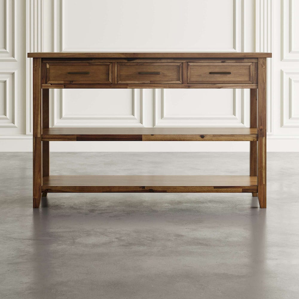 Jofran - Claremont 50in Transitional Rustic Wood Sofa Console Table with Storage - 2400-4 view 4