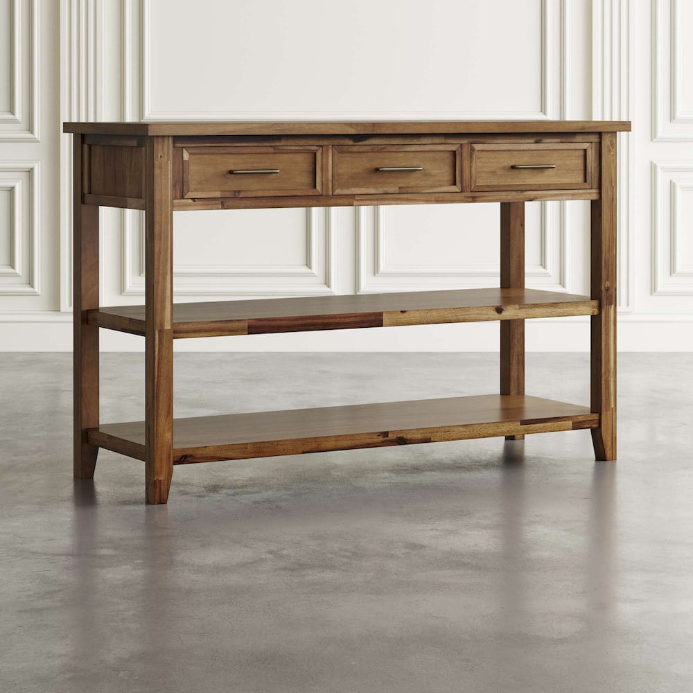 Jofran - Claremont 50in Transitional Rustic Wood Sofa Console Table with Storage - 2400-4 view 5