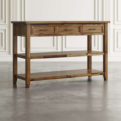 Jofran - Claremont 50in Transitional Rustic Wood Sofa Console Table with Storage - 2400-4 view 5