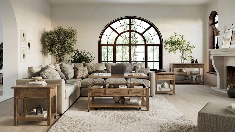 Jofran - Claremont 50in Transitional Rustic Wood Sofa Console Table with Storage - 2400-4 view 6