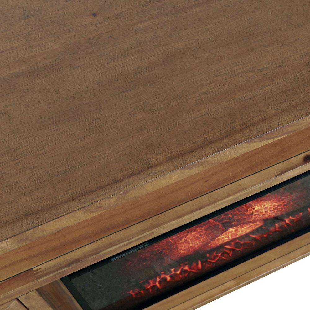 Jofran - Claremont Transitional Rustic 32in Electric Fireplace Wire Brushed Console TV Stand in Wire Brush Brown - 2400-FP32 veiw 8