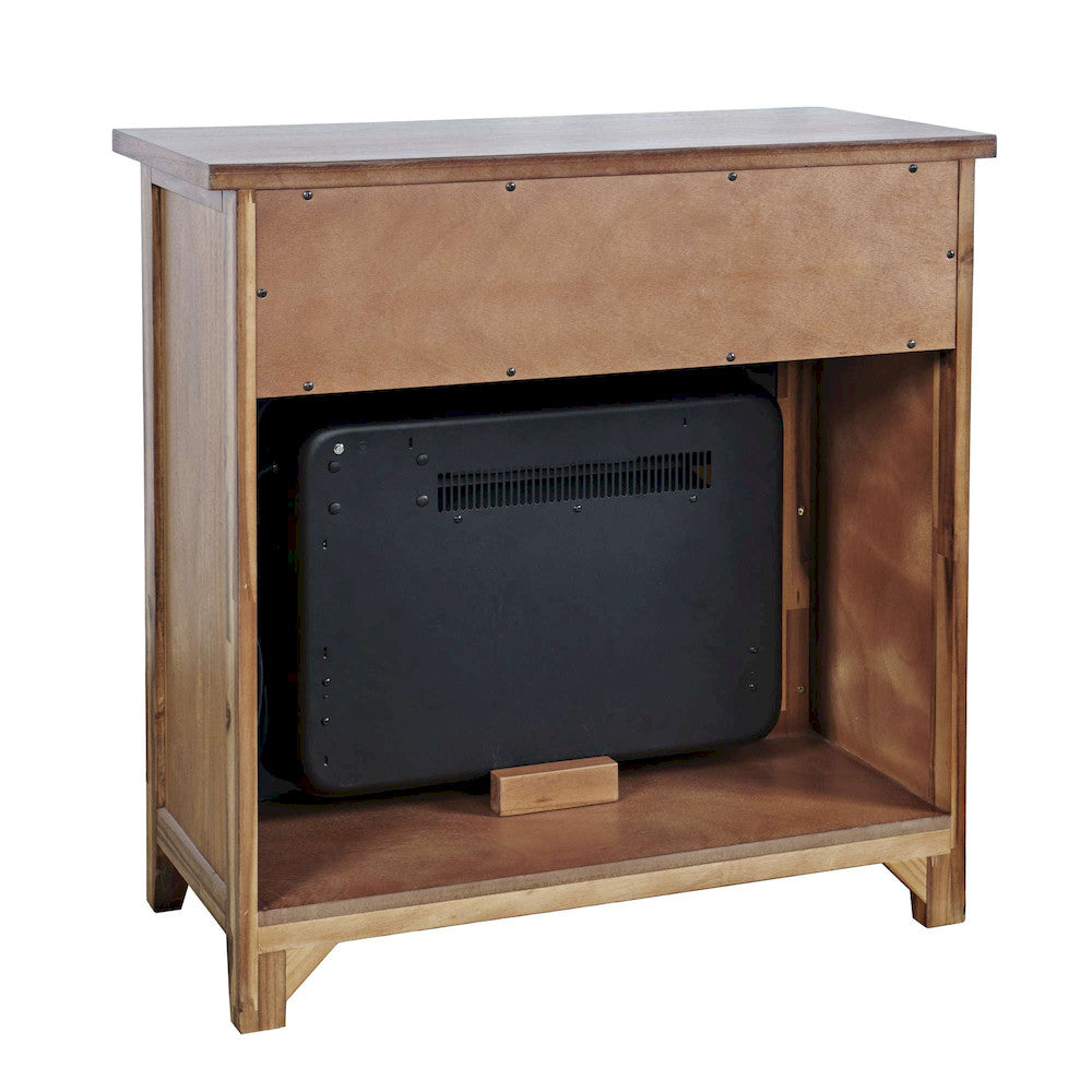Jofran - Claremont Transitional Rustic 32in Electric Fireplace Wire Brushed Console TV Stand in Wire Brush Brown - 2400-FP32 view 3