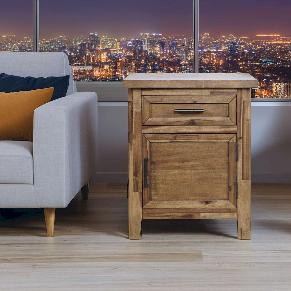 Jofran - Claremont Transitional Rustic Wood Accent End Table with Storage - 2400-20 view 4