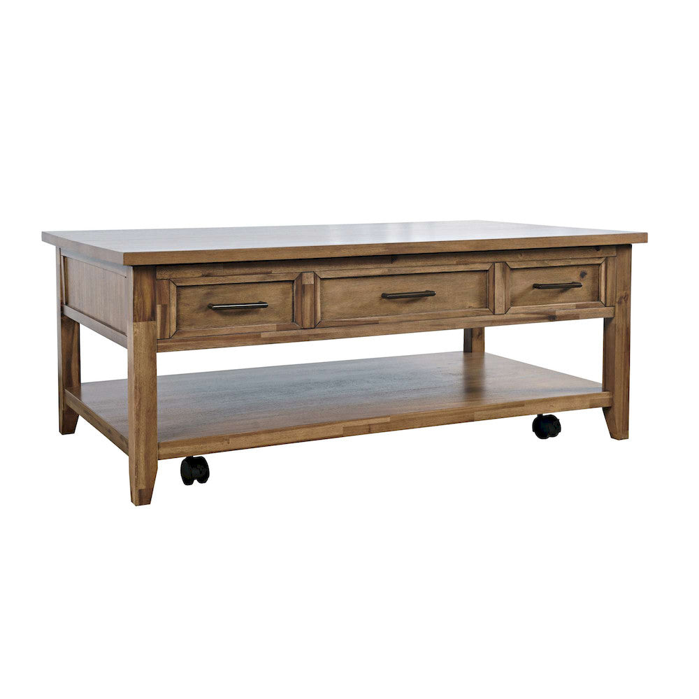 Jofran - Claremont Transitional Rustic Wood Lift-Top Coffee Table with Wheels - 2400-1 view 2