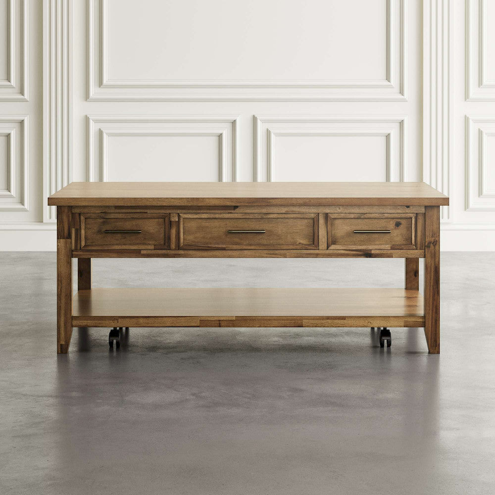 Jofran - Claremont Transitional Rustic Wood Lift-Top Coffee Table with Wheels - 2400-1 view 4