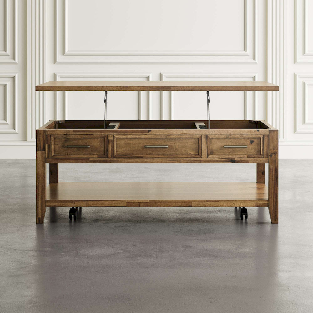 Jofran - Claremont Transitional Rustic Wood Lift-Top Coffee Table with Wheels - 2400-1 view 5