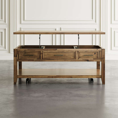 Jofran - Claremont Transitional Rustic Wood Lift-Top Coffee Table with Wheels - 2400-1 view 5