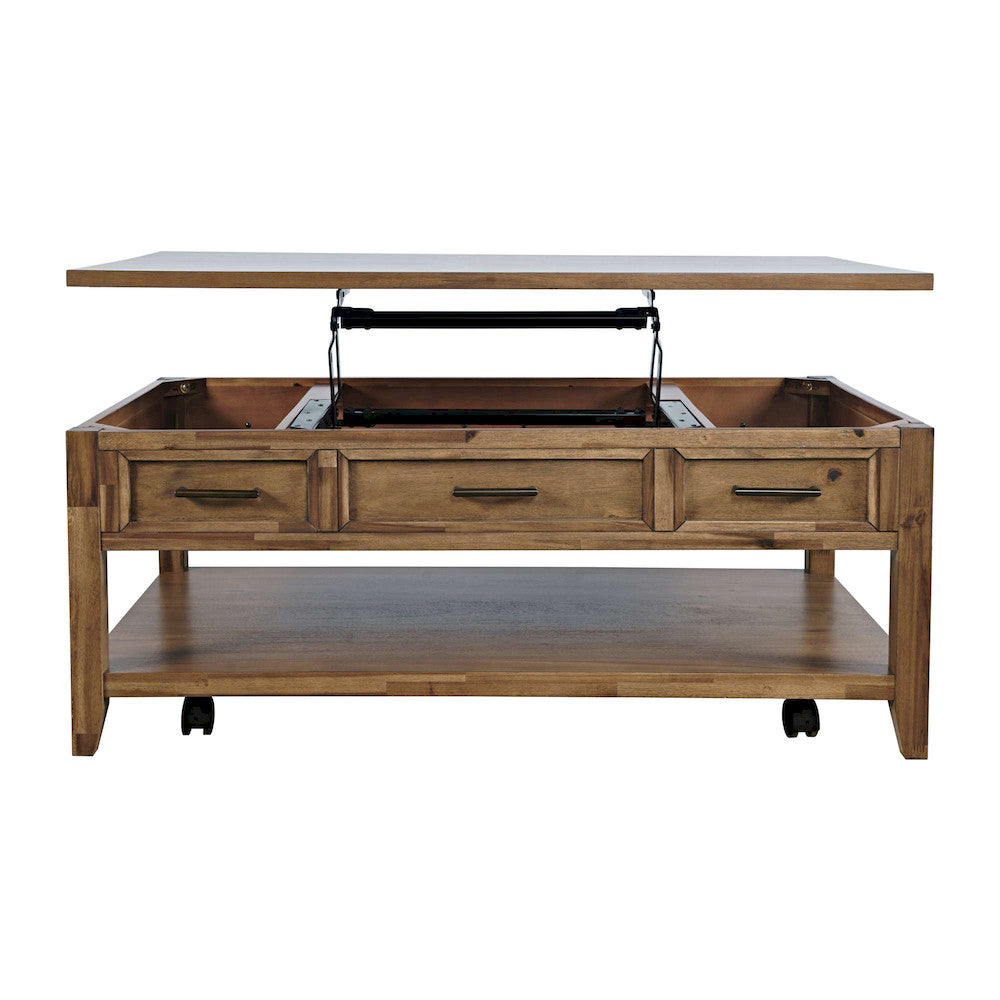Jofran - Claremont Transitional Rustic Wood Lift-Top Coffee Table with Wheels - 2400-1 view 7