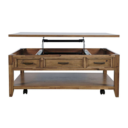 Jofran - Claremont Transitional Rustic Wood Lift-Top Coffee Table with Wheels - 2400-1 view 7