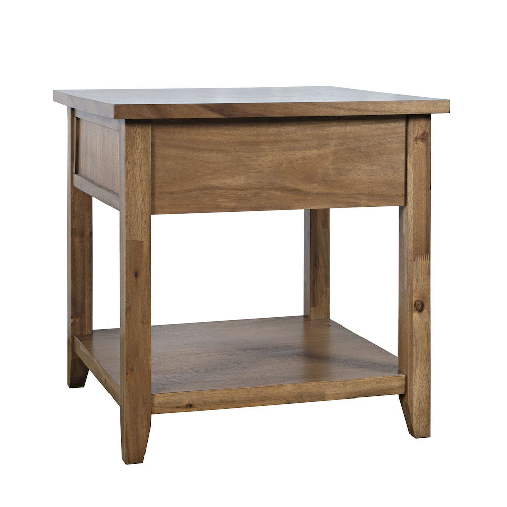 Jofran - Claremont Transitional Rustic Wood Square End Table with Storage - 2400-3 view 4
