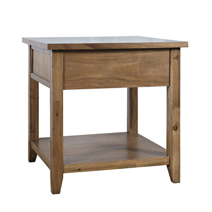 Jofran - Claremont Transitional Rustic Wood Square End Table with Storage - 2400-3 view 4