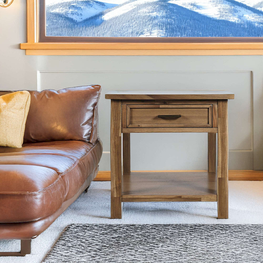 Jofran - Claremont Transitional Rustic Wood Square End Table with Storage - 2400-3 view 7