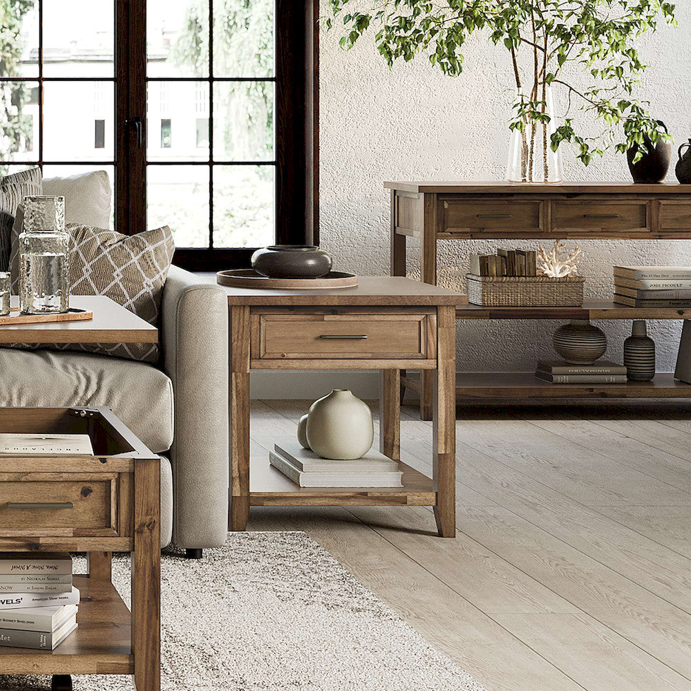 Jofran - Claremont Transitional Rustic Wood Square End Table with Storage - 2400-3 view 11