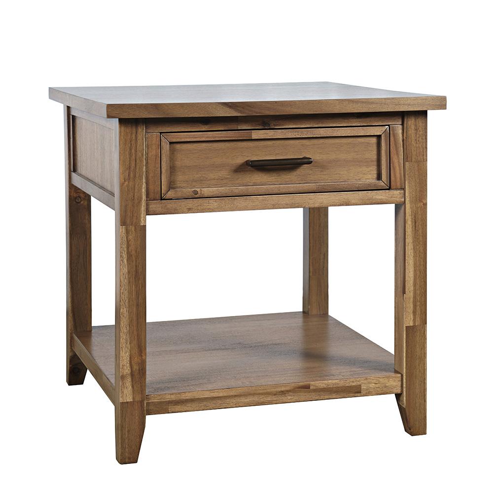 Jofran - Claremont Transitional Rustic Wood Square End Table with Storage - 2400-3 veiw 2