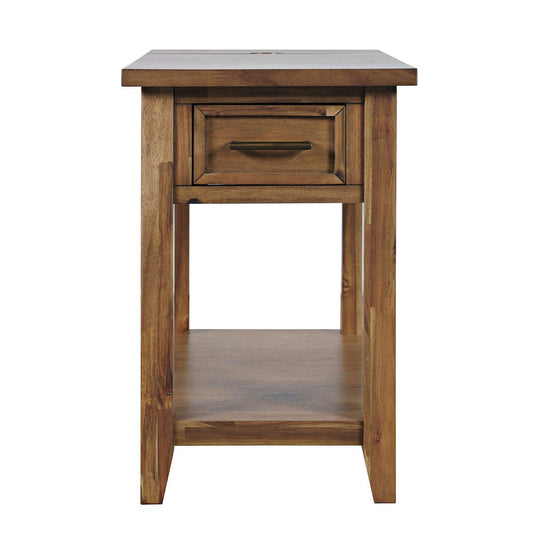 Jofran - Claremont Transitional Rustic Wood USB Charging End Table with Storage - 2400-7 view 1