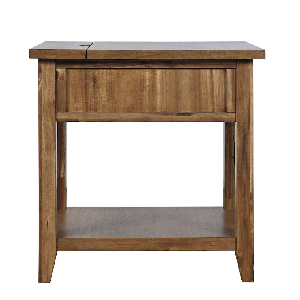 Jofran - Claremont Transitional Rustic Wood USB Charging End Table with Storage - 2400-7 view 4