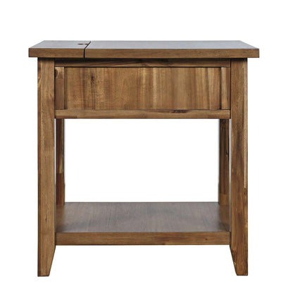 Jofran - Claremont Transitional Rustic Wood USB Charging End Table with Storage - 2400-7 view 4