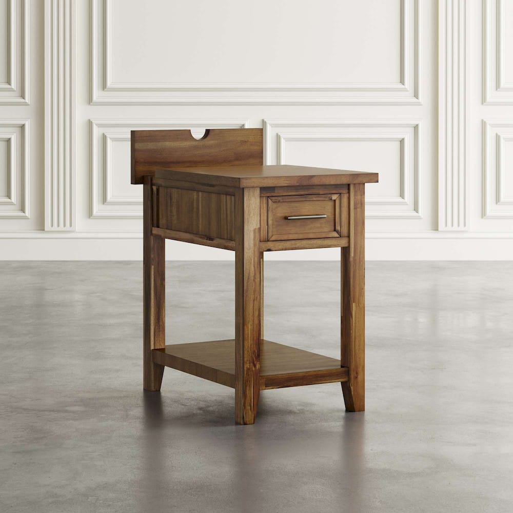 Jofran - Claremont Transitional Rustic Wood USB Charging End Table with Storage - 2400-7 view 7