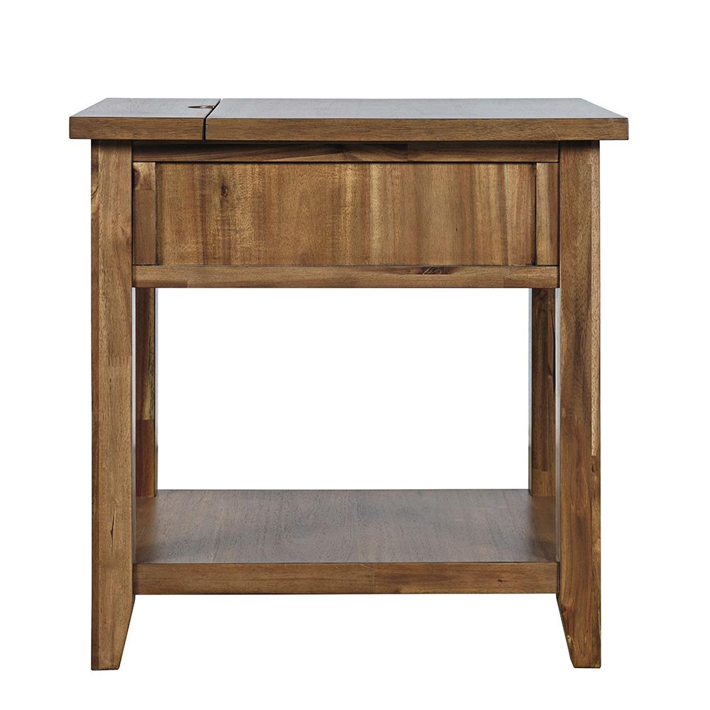 Jofran - Claremont Transitional Rustic Wood USB Charging End Table with Storage - 2400-7 veiw 4