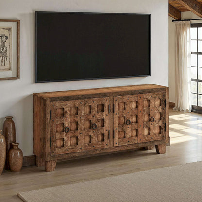 Jofran - Colton 71in Reclaimed Solid Wood Four Door Accent Storage Cabinet Sideboard - 2385-72 view 5