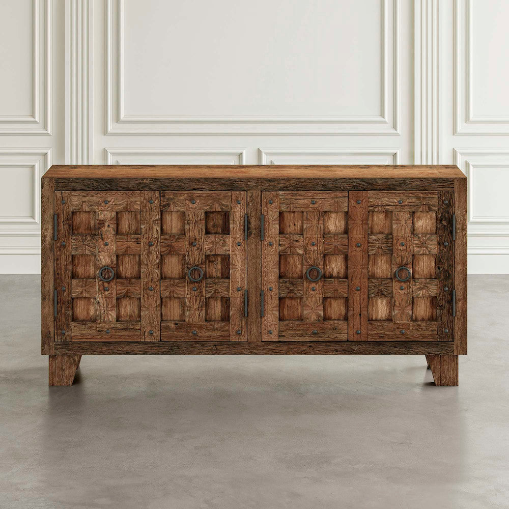 Jofran - Colton 71in Reclaimed Solid Wood Four Door Accent Storage Cabinet Sideboard - 2385-72 view 7