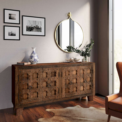 Jofran - Colton 71in Reclaimed Solid Wood Four Door Accent Storage Cabinet Sideboard - 2385-72 view 12