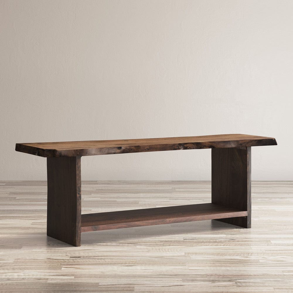 Jofran - Cooper Live Edge Solid Acacia Storage Bench - Chestnut - 1730-193LC view 6