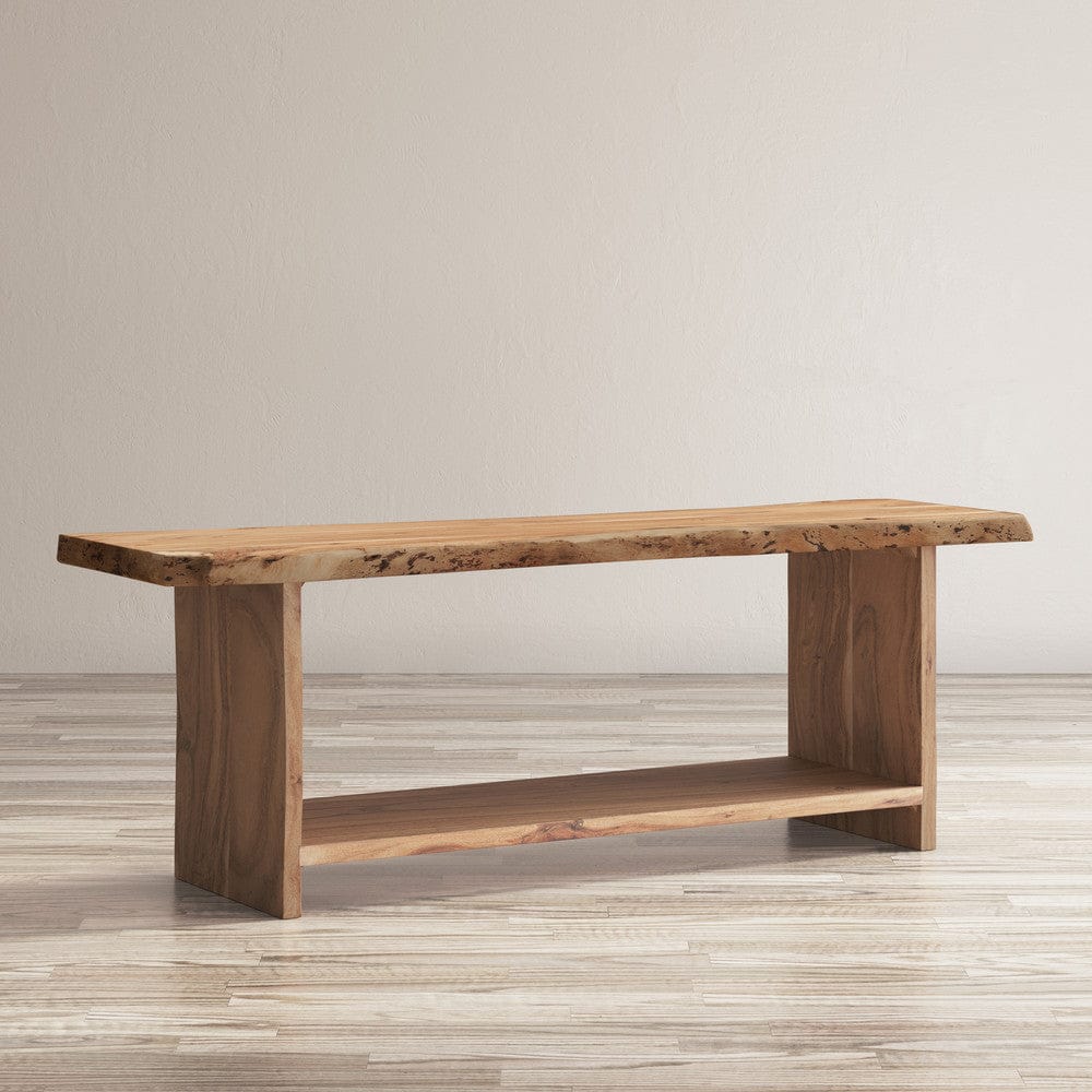 Jofran - Cooper Live Edge Solid Acacia Storage Bench - Natural - 1730-193N view 1