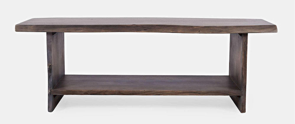 Jofran - Cooper Live Edge Solid Acacia Storage Bench - Slate - 1730-193S view 1