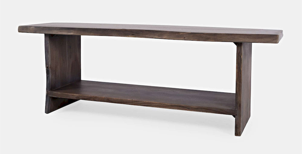 Jofran - Cooper Live Edge Solid Acacia Storage Bench - Slate - 1730-193S view 3