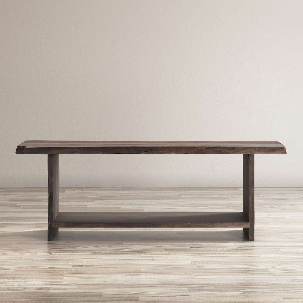 Jofran - Cooper Live Edge Solid Acacia Storage Bench - Slate - 1730-193S view 4